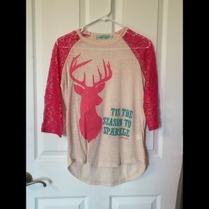 Christmas baseball tee.